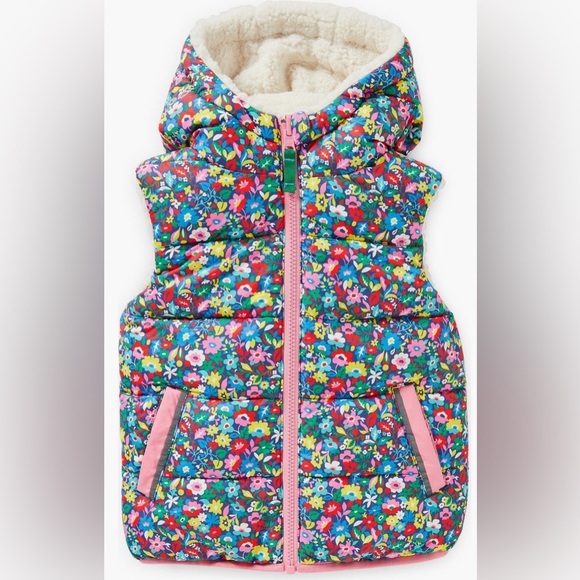 Mini Boden Girl Floral & Stripe Long Sleeve Dress 6-7Y Cotton
